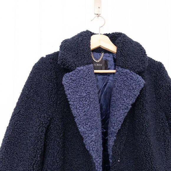 J. Crew Teddy Sherpa Topcoat in Colorblock Size Small - Picture 3 of 10